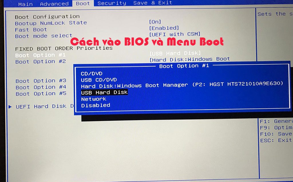 phím tắt vào bios va menu boot