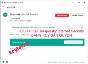 Cách kích hoạt Kaspersky Internet Security bằng Key bản quyền