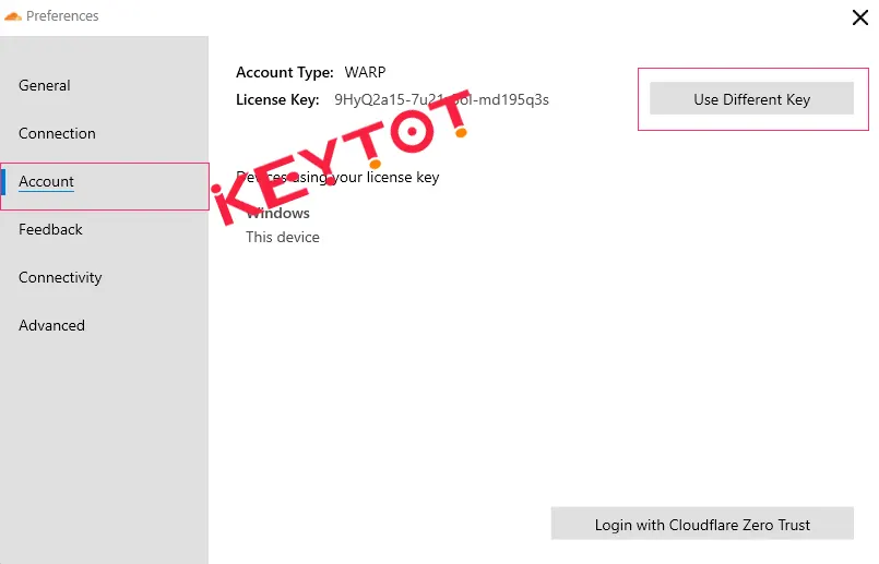 thay đổi key WARP+ Unlimited